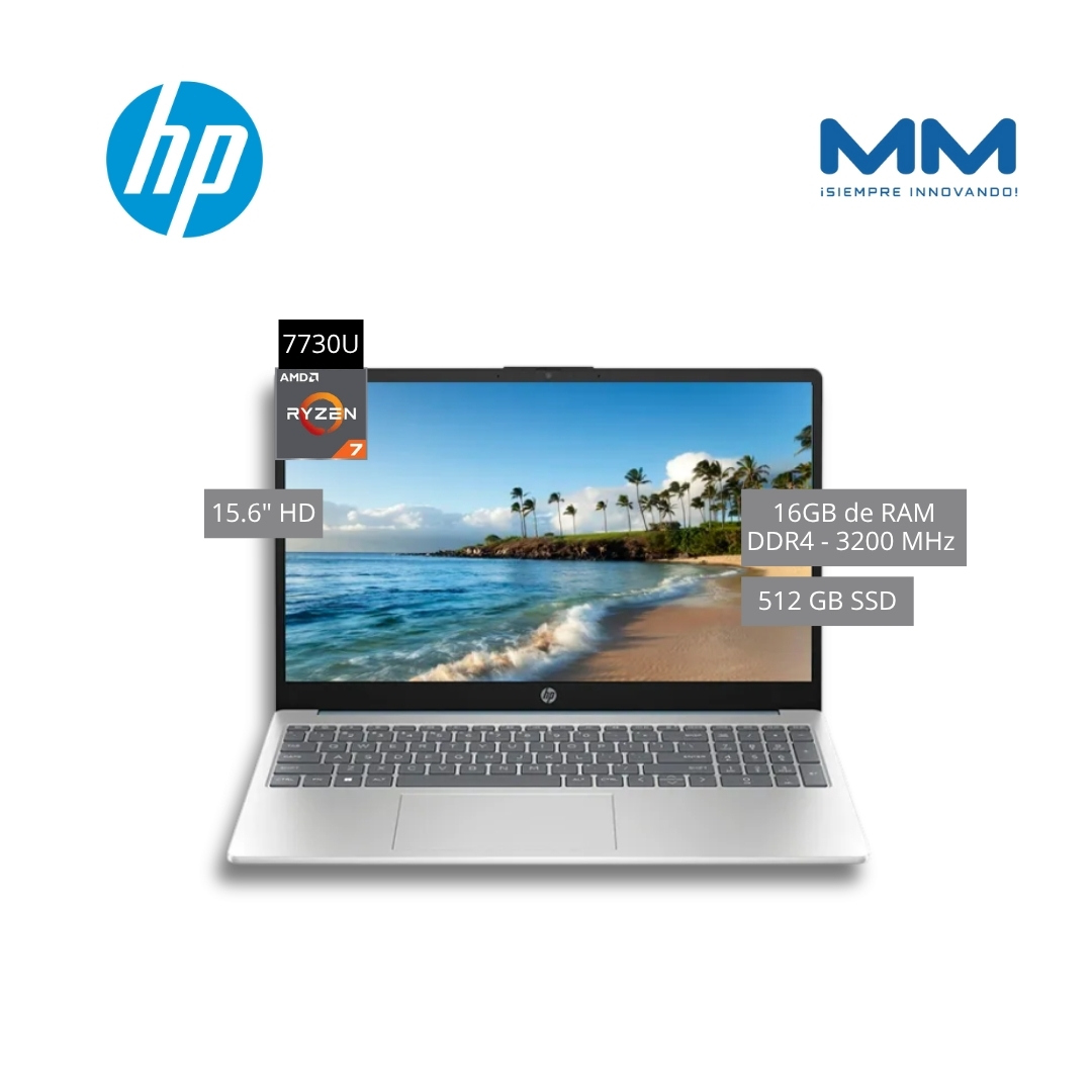 Notebook HP 15-fc0012la, 15.6″ FHD IPS / AMD Ryzen 7 7730U / 16GB / 512GB