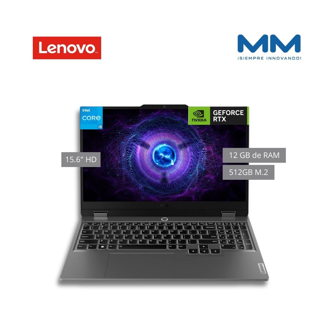 Laptop Lenovo LOQ Core I5-12450HX 2.4 GHZ / 12GB de RAM DDR5 (EXP) / 512 GB
