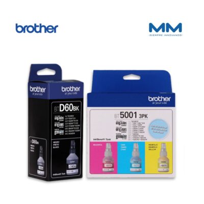 Pack de tintas BROTHER BTD100, BTD-60Bk