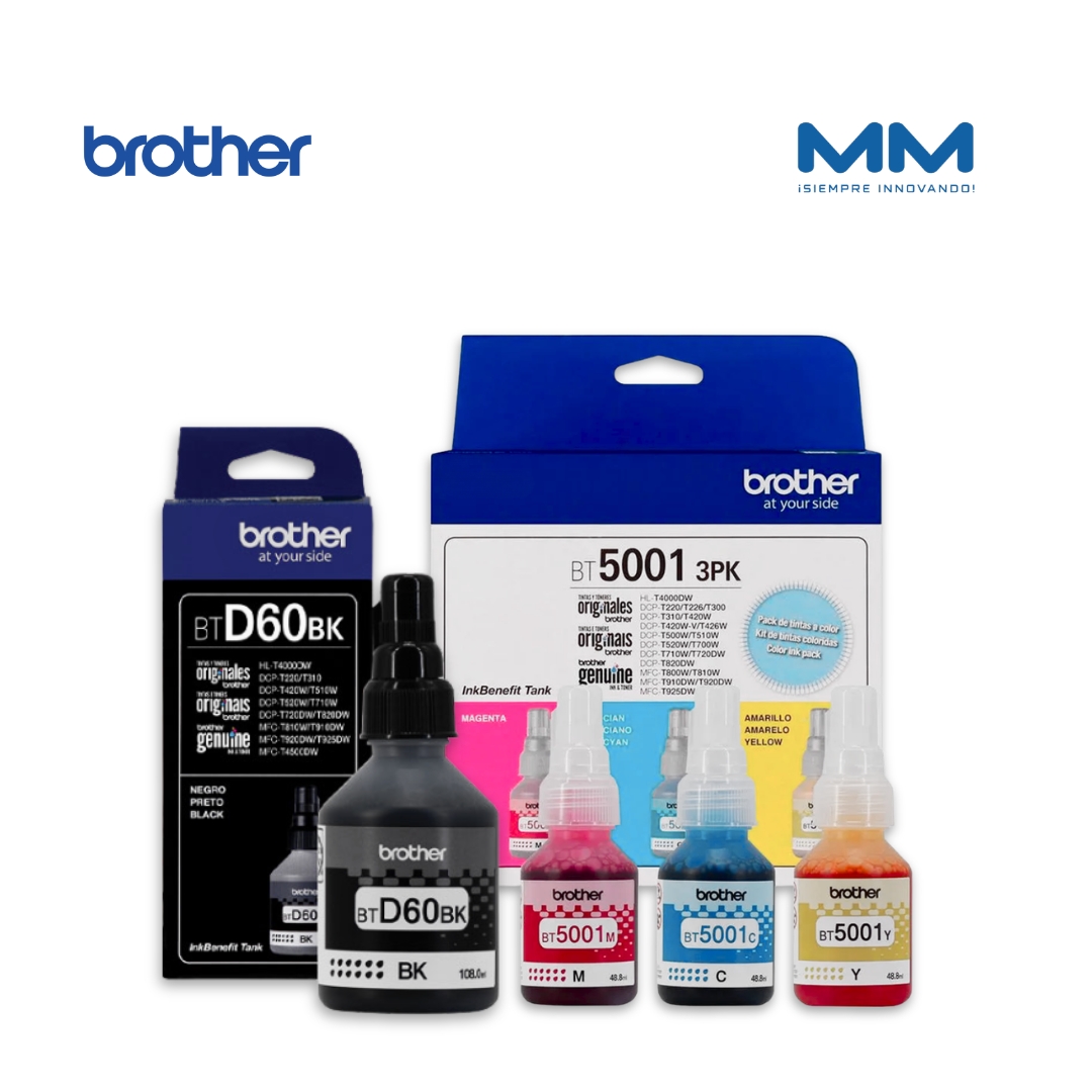Pack de tintas BROTHER BTD100, BTD-60Bk - Imagen 3
